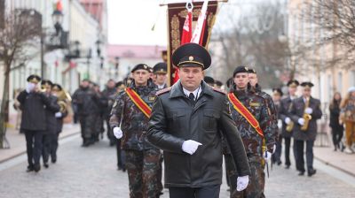 Feierlicher Marsch am Tag der Miliz in Grodno  