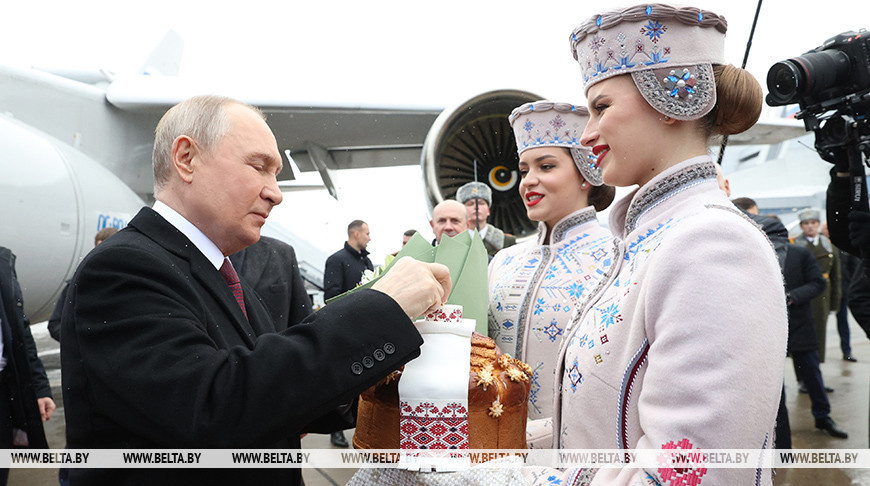 Ankunft von Präsident Putin in Minsk zur Teilnahme an der Sitzung des Obersten Staatsrates