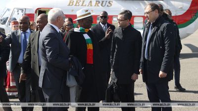 Präsident von Simbabwe Emmerson Mnangagwa ist zu Arbeitsbesuch in Belarus