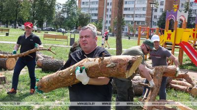 Rund 20.000 Personen beheben die Schäden des Unwetters in Mogiljow 