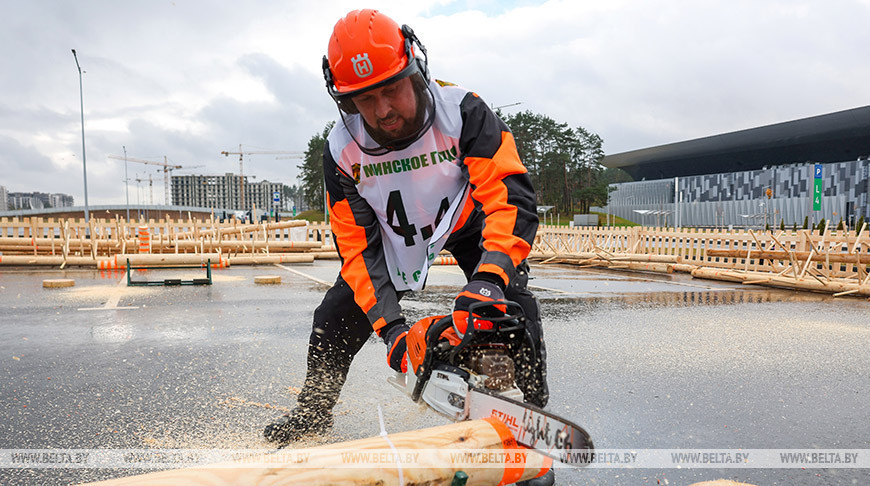Holzfällerwettbewerb auf der Holzmesse  
