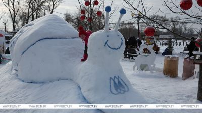 Wettbewerb von Schnee- und Eisfiguren in Mogiljow  