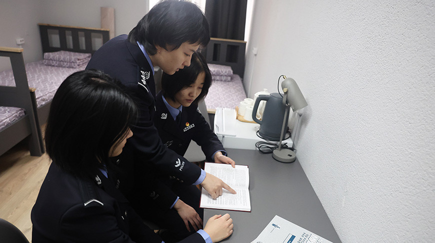 Kadetten der Polizeihochschule Peking sind zur Fortbildung in Mogiljow eingetroffen 