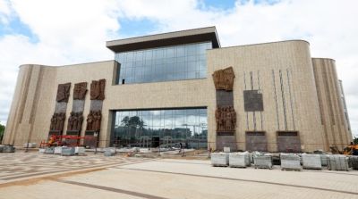 Auf der Baustelle des künftigen Nationalen Historischen Museums von Belarus