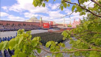 Alexander Lukaschenko bei der Siegesparade auf dem Roten Platz in Moskau